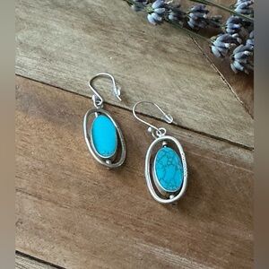 Turquoise & Natural Abalone Shell Flip Earrings